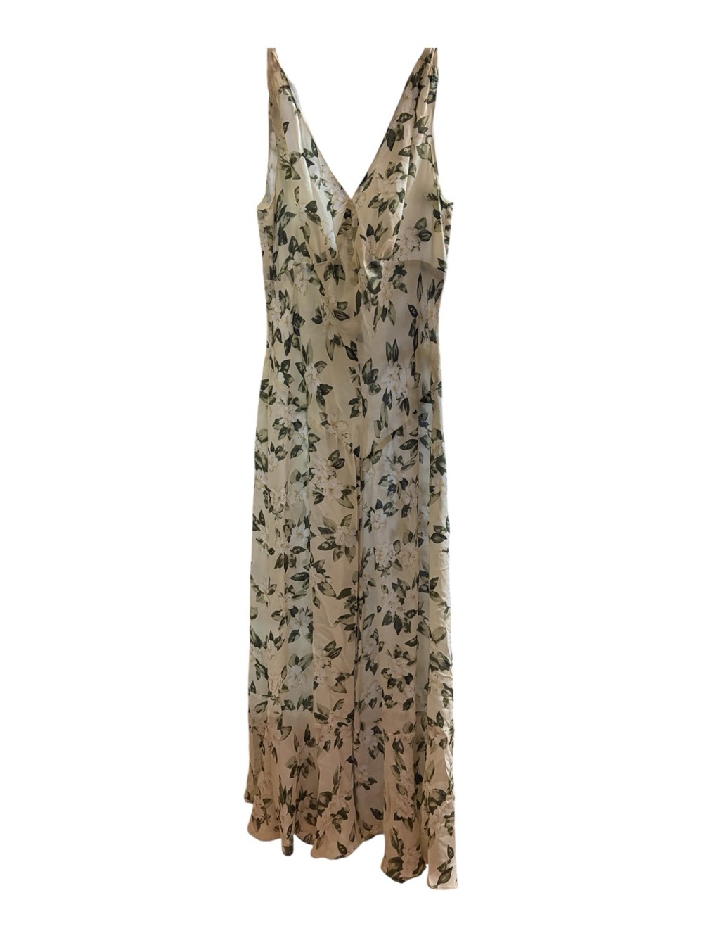 J. PETERMAN Ivory Maxi Dress with Sage Floral Motif - Picture 4 of 6